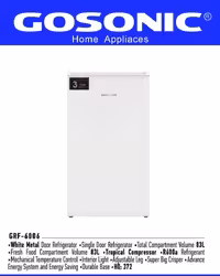 مینی یخچال گوسونیک GRF-6006 - گاز R600 - گنجایش 83 لیتر