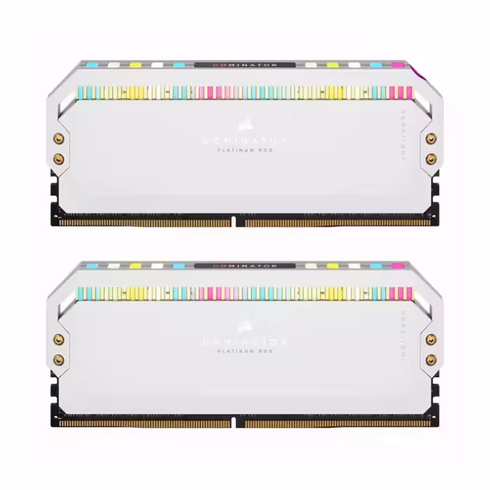 رم DDR5 دسکتاپ 32 گیگابایت 5200Mhz CL40 کورسیر مدل Dominator RGB White دو کاناله