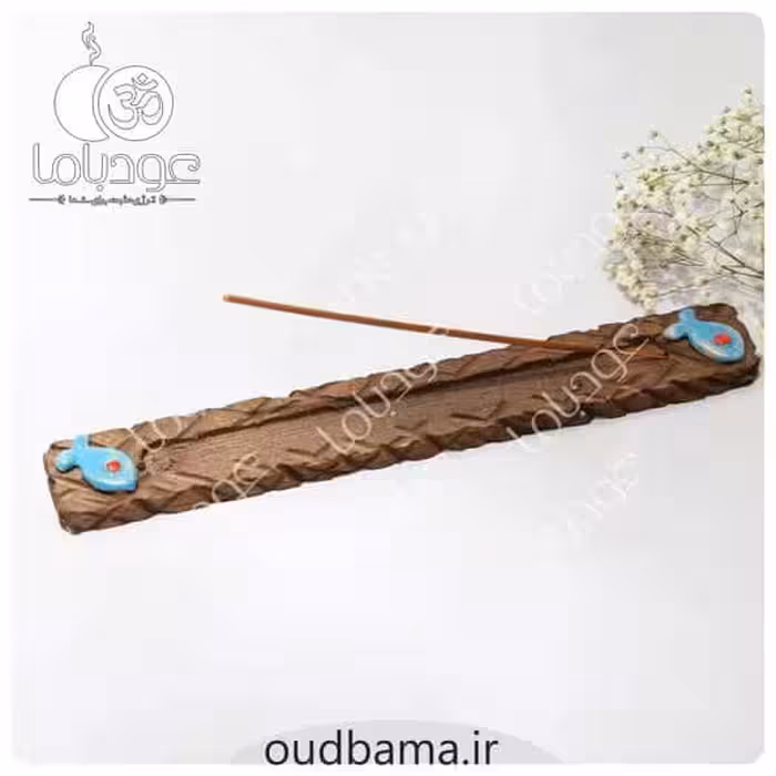 جا عود شاخه ای چوبی طرح ماهی آبی