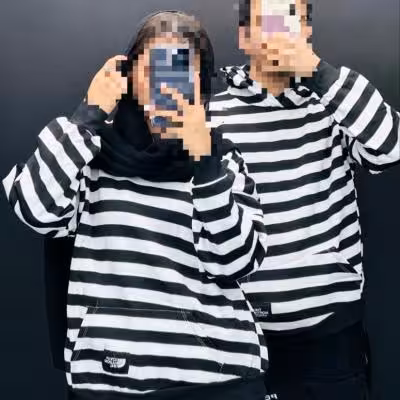 هودی دورس زنانه و مردانه راه راه داخل کرکی