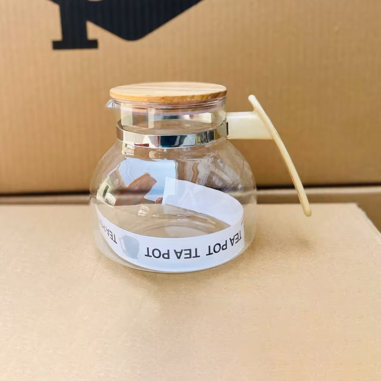 قوری پیرکس درب چوب