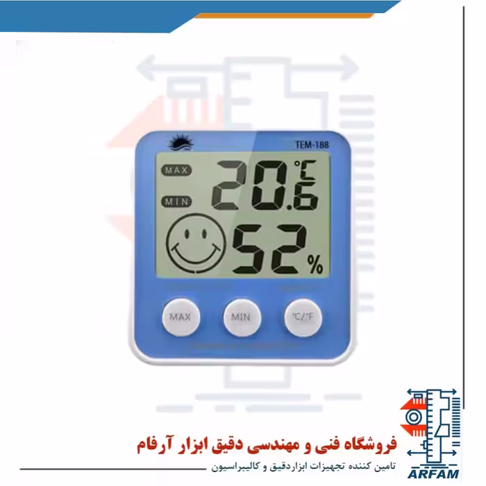دماسنج و رطوبت سنج رومیزی و دیواری مدل TEM 188