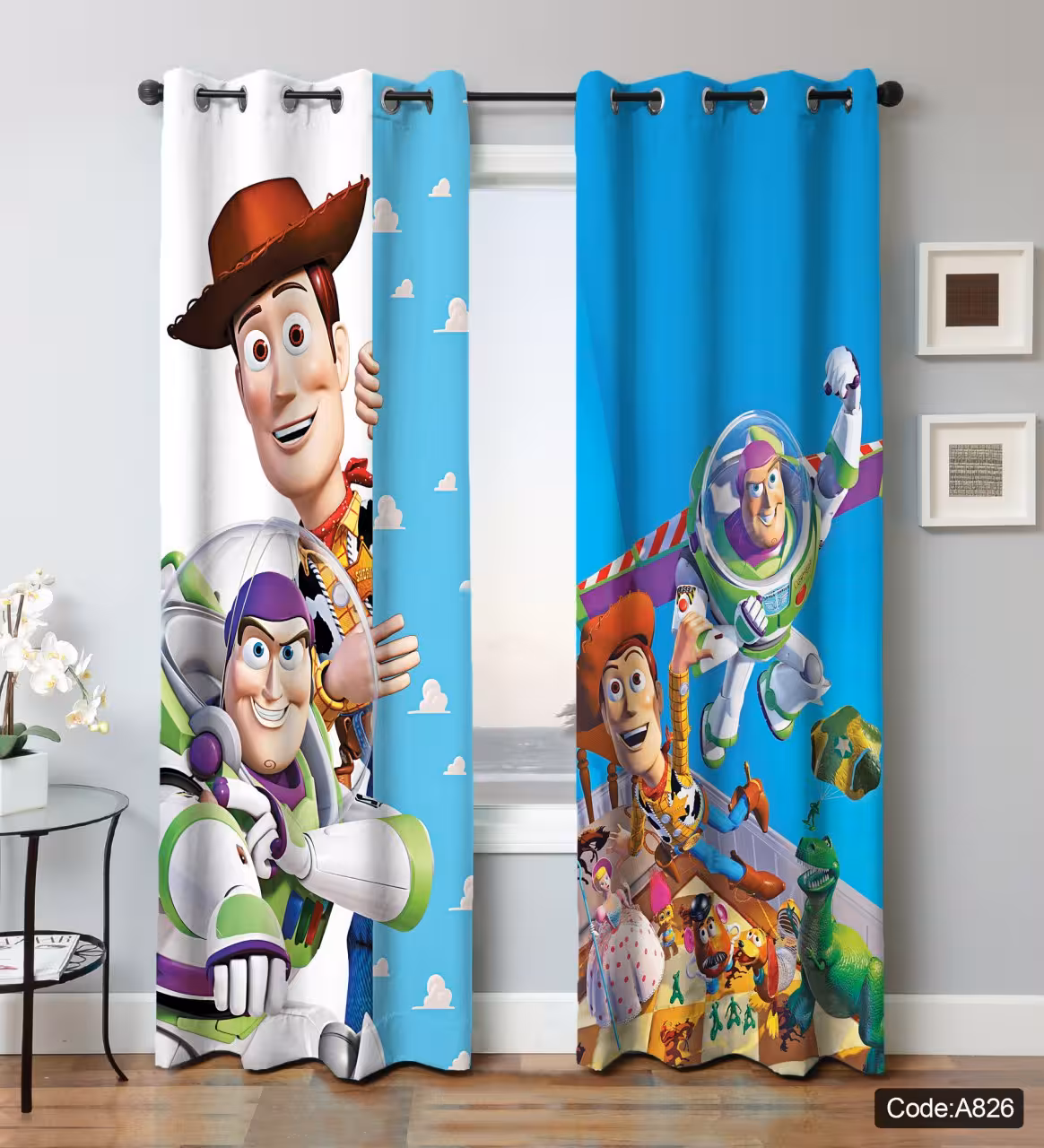 پرده پانچی مخمل چاپی پسرانه کد 826 a