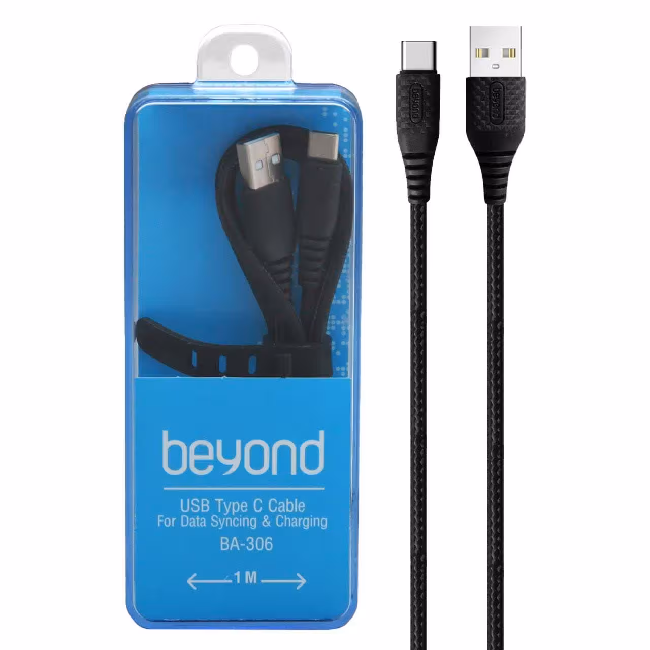 کابل شارژ فست beyond Type C مدل BA-306 پک دار مشکی