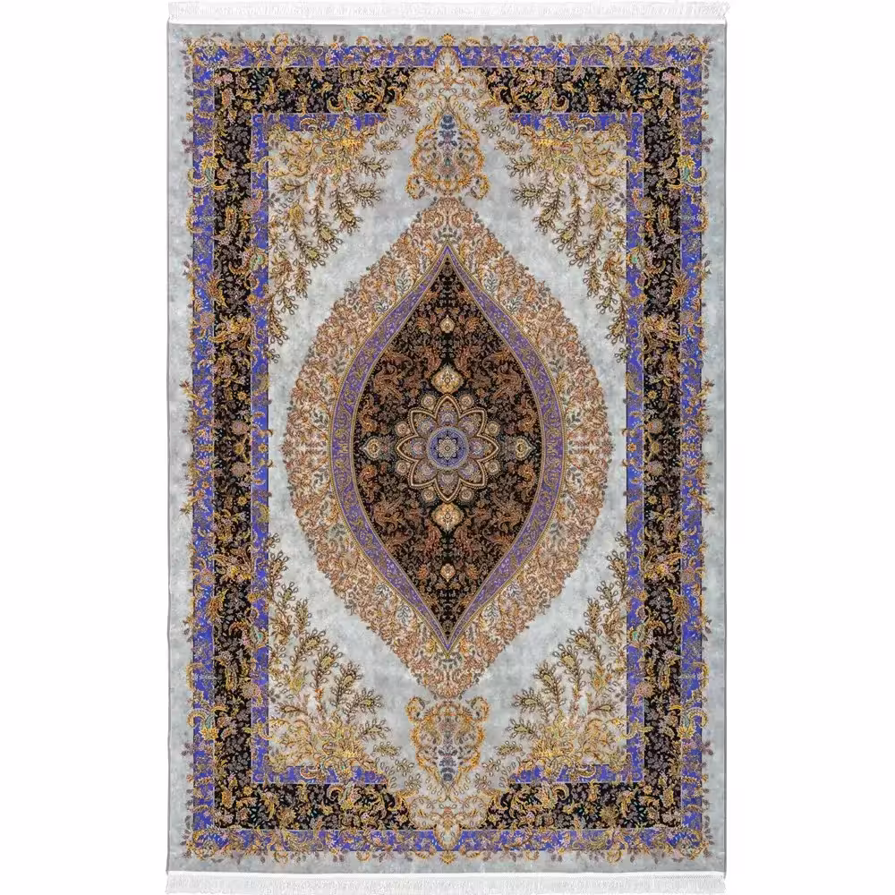 فرش 1500 شانه طرح دستباف 20014162 طوسی
