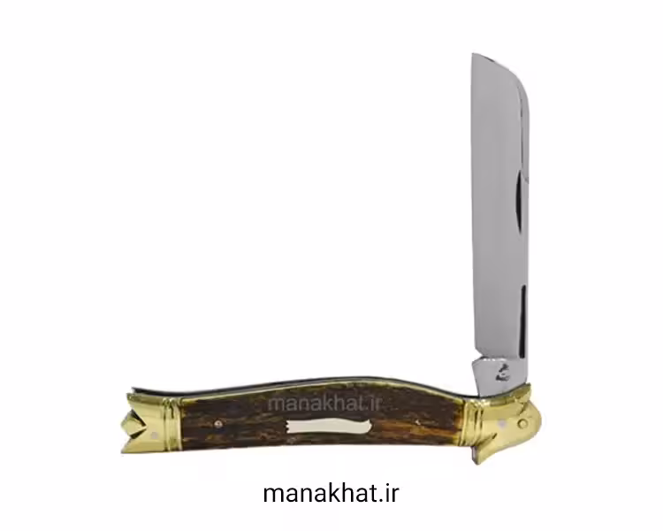 قلمتراش تک تیغ یک سرمرغی کاکل دار دسته شاخ گوزن 14 سانت استاد جواد توسلی