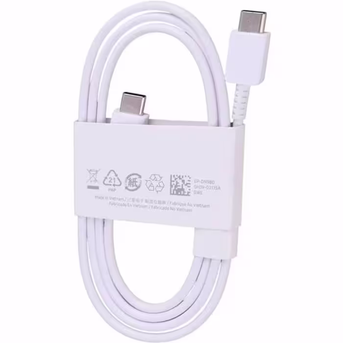 کابل شارژ Type-C به Type-C مدل S25 با توان 45 وات، رنگ سفید