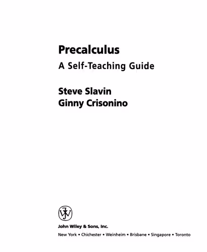 خرید و دانلود نسخه کامل کتاب Precalculus: A Self-Teaching Guide (Wiley Self-Teaching Guides)