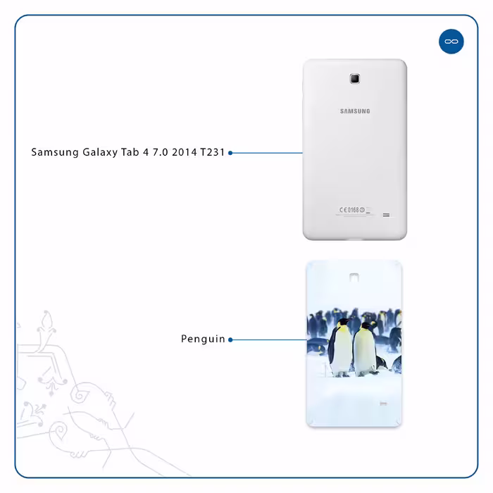 برچسب پوششی ماهوت مدل Penguin مناسب برای تبلت سامسونگ Galaxy Tab 4 7.0 2014 T231