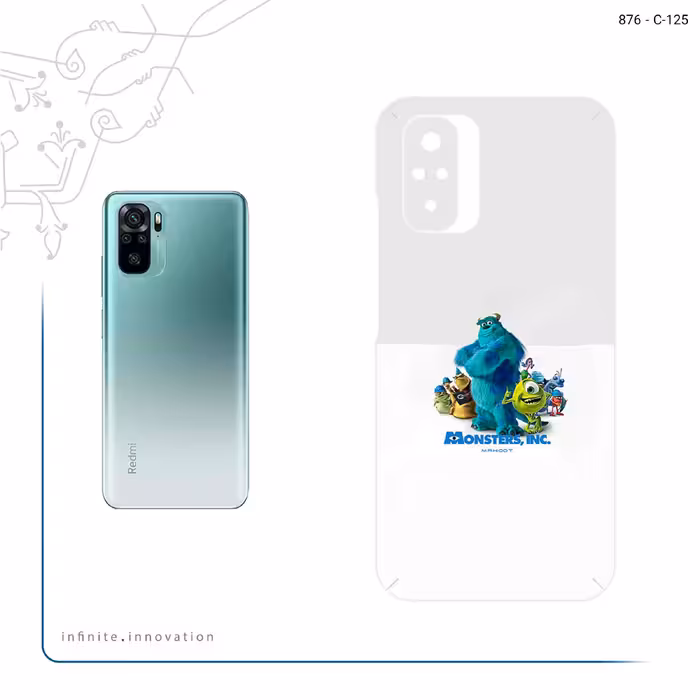 برچسب پوششی ماهوت مدل Monsters Inc مناسب برای گوشی موبایل شیائومی Redmi Note 10