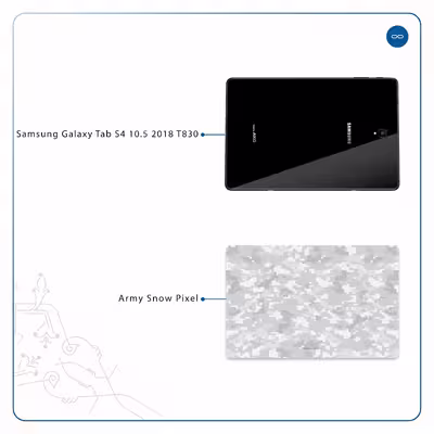 برچسب پوششی ماهوت مدل Army-Snow-Pixel مناسب برای تبلت سامسونگ Galaxy Tab S4 10.5 2018 T830