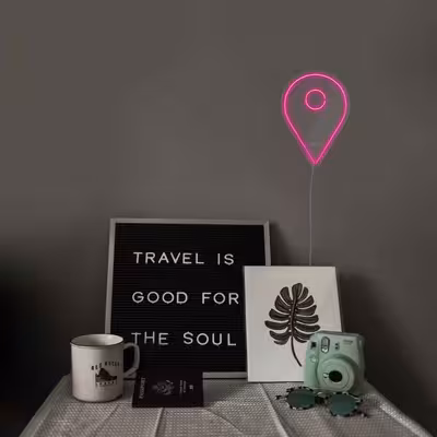 چراغ دیواری نئون دیزاین طرح Location_PN