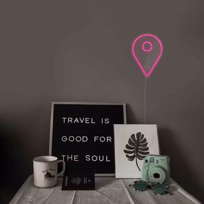 چراغ دیواری نئون دیزاین طرح Location_PN