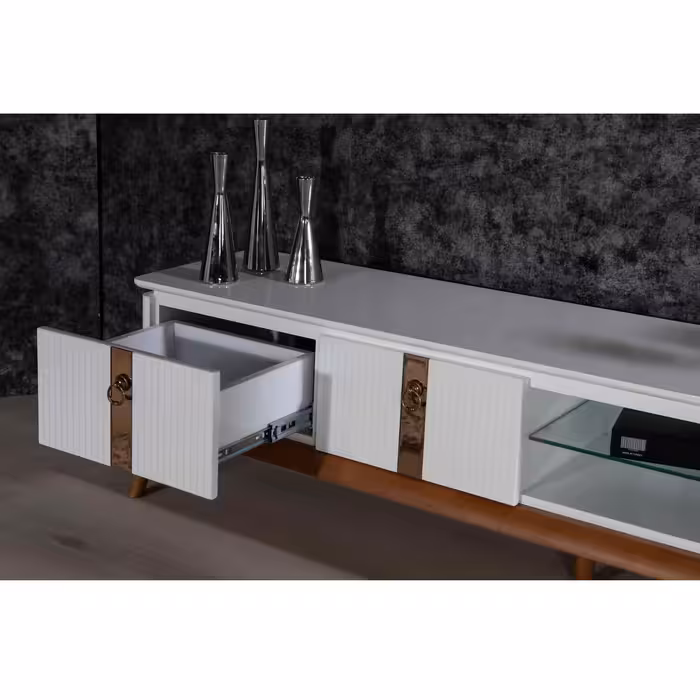 میز پذیرایی ررویال.سی.او مدل آکاژو 33 مجموعه 4 عددی به همراه میز تلویزیون