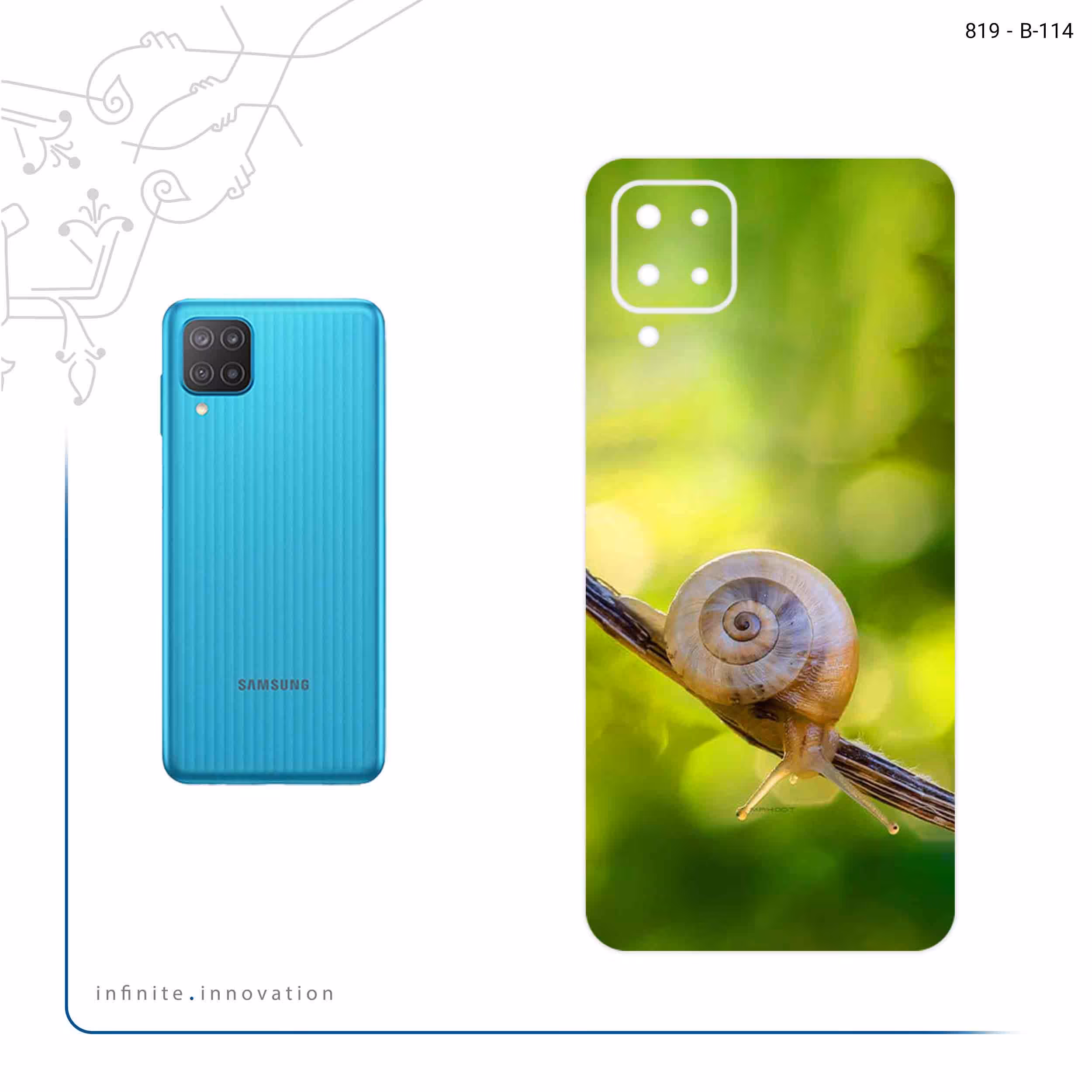 برچسب پوششی ماهوت مدل Snail مناسب برای گوشی موبایل سامسونگ Galaxy F12