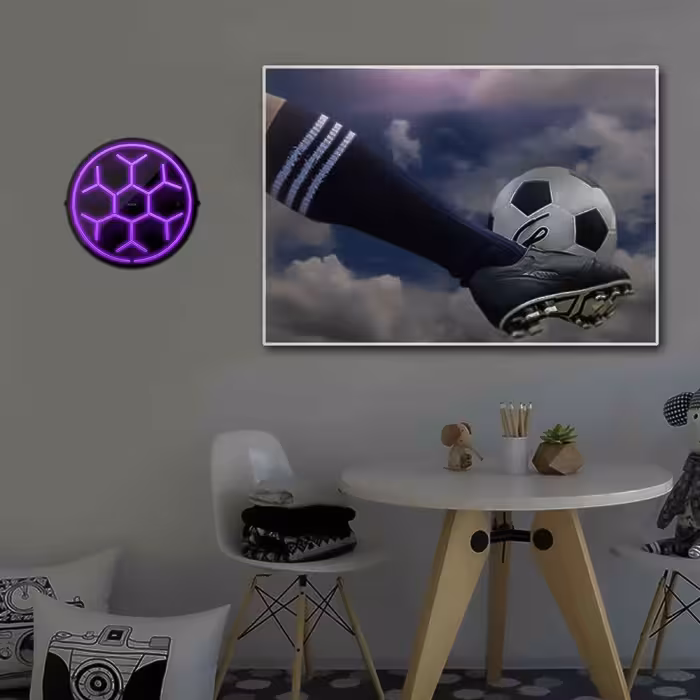 چراغ دیواری نئون دیزاین مدل Soccer-Ball-BL_PR
