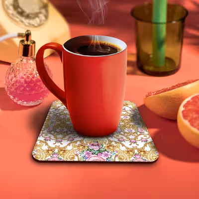 زیر لیوانی لوکسینو مدل کاشی های زیبا مجموعه 6 عددی