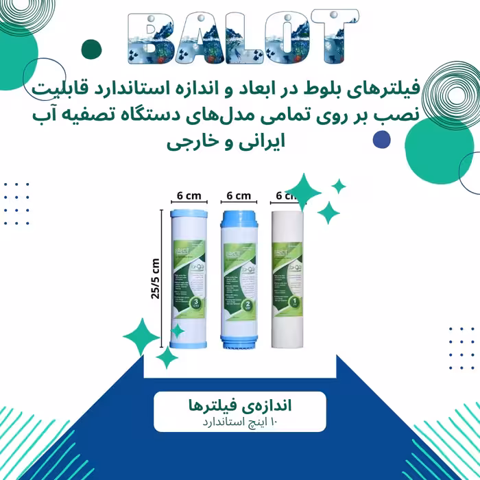 فیلتر دستگاه تصفیه آب بلوط مدل BL 09 مجموعه 9 عددی