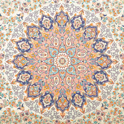 رومیزی ترمه رضایی طرح گلستان مدل مربع