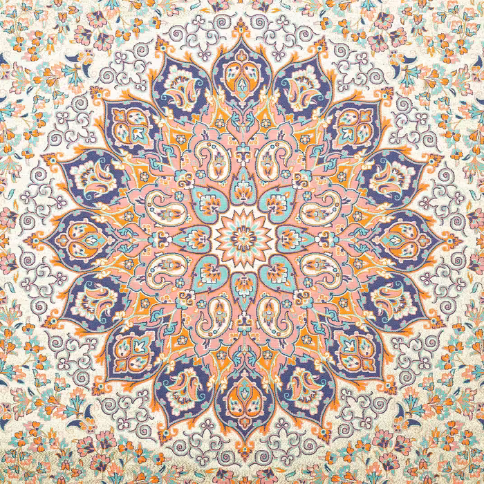 رومیزی ترمه رضایی طرح گلستان مدل مربع