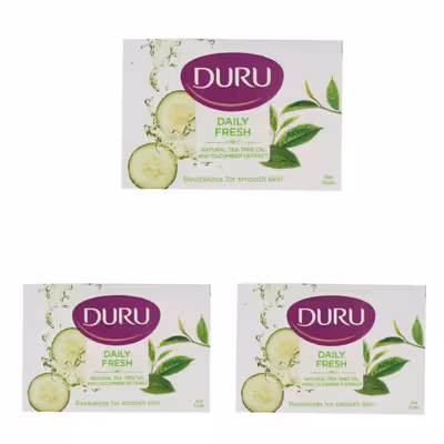 صابون شستشو دورو مدل روغن درخت چای و عصاره خیار وزن 120 گرم مجموعه 3 عددی