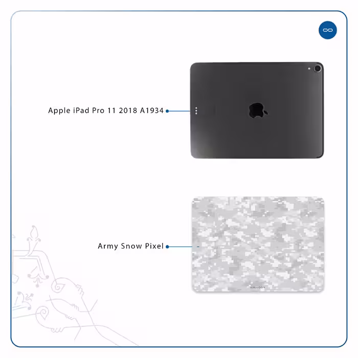 برچسب پوششی ماهوت مدل Army-Winter-Pixel مناسب برای تبلت اپل iPad Pro 11 2018 A1934