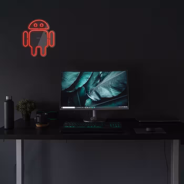 چراغ دیواری نئون دیزاین طرح Android-Logo_RD