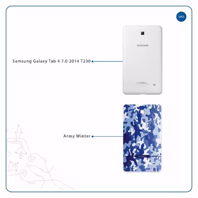 برچسب پوششی ماهوت مدل Army-Winter مناسب برای تبلت سامسونگ Galaxy Tab 4 7.0 2014 T230