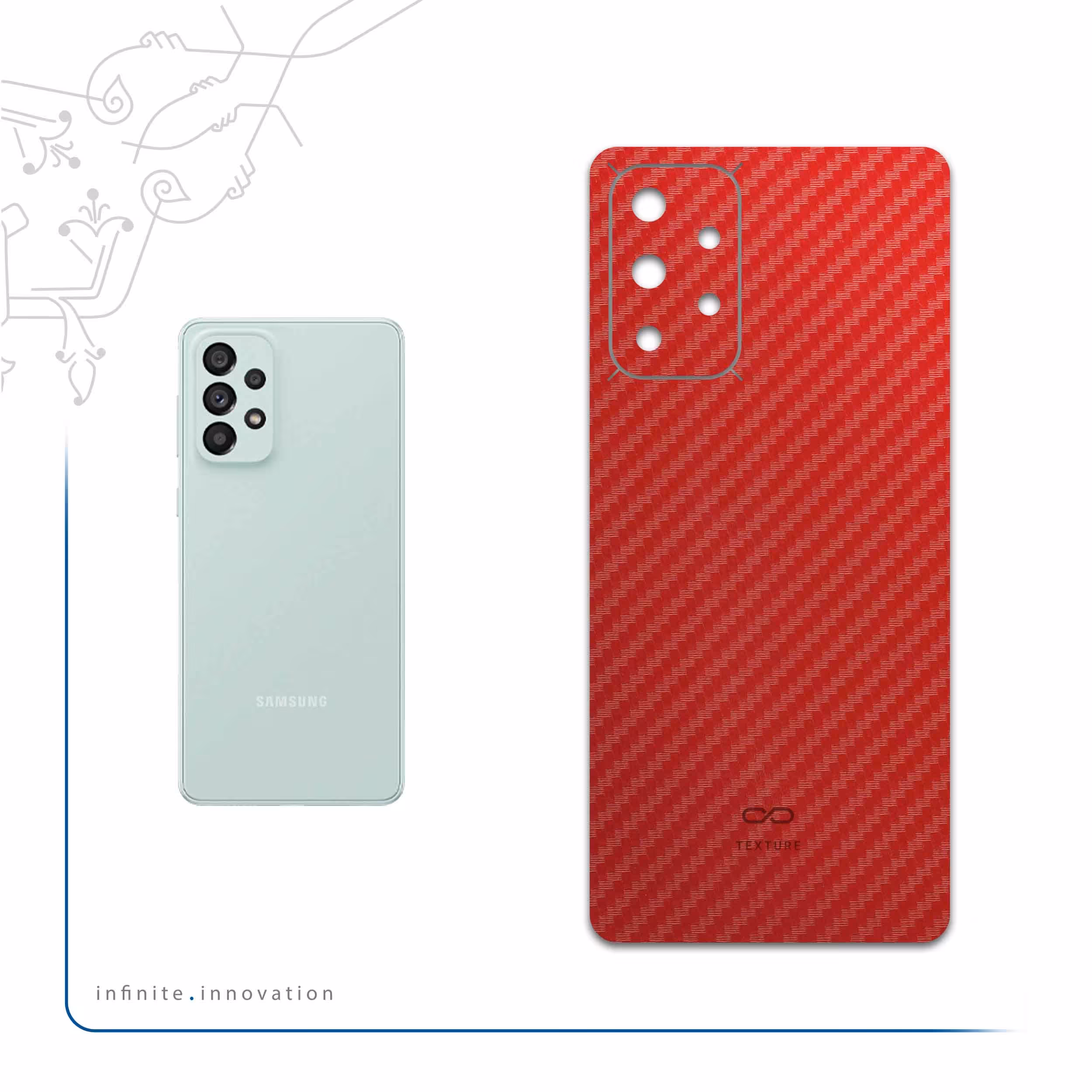 برچسب پوششی ماهوت مدل Red-Fiber مناسب برای گوشی موبایل سامسونگ Galaxy A73 5G