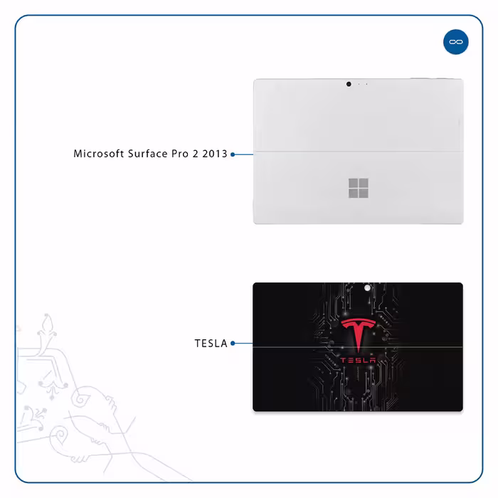 برچسب پوششی ماهوت مدل TESLA مناسب برای تبلت مایکروسافت Surface Pro 2 2013