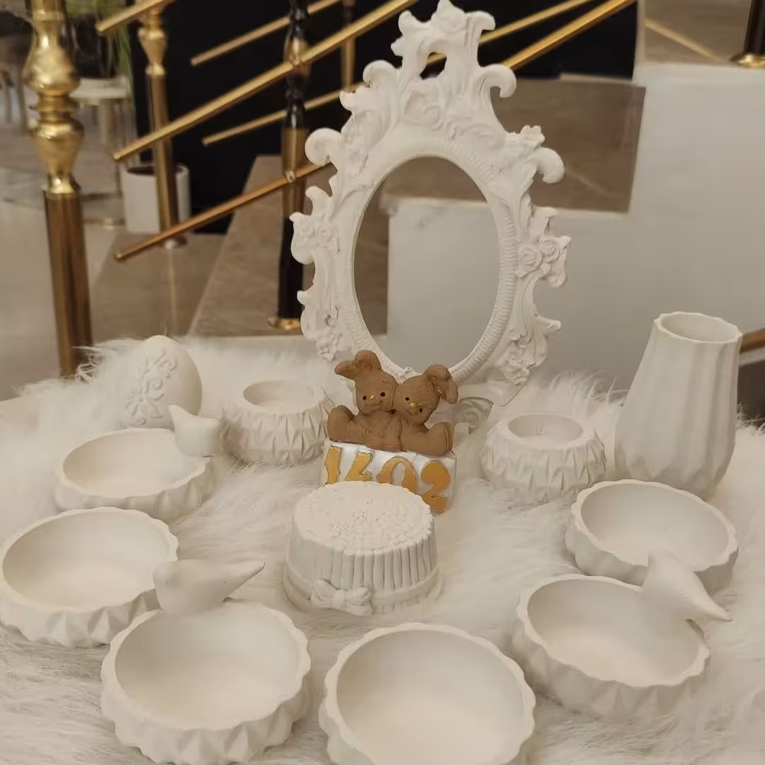 ست کامل هفت سین،بدون رنگ،جنس پودر سنگ هنری