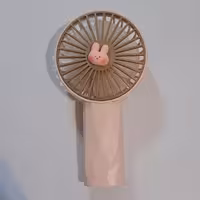 پنکه دستی  فانتزی شارژی 2 حالته دور کم و دور زیاد  طرح خرگوش رنگ صورتی