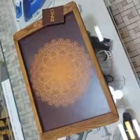 سینی چوبی زینو با کف شیشه ای  و چاپ سه بعدی