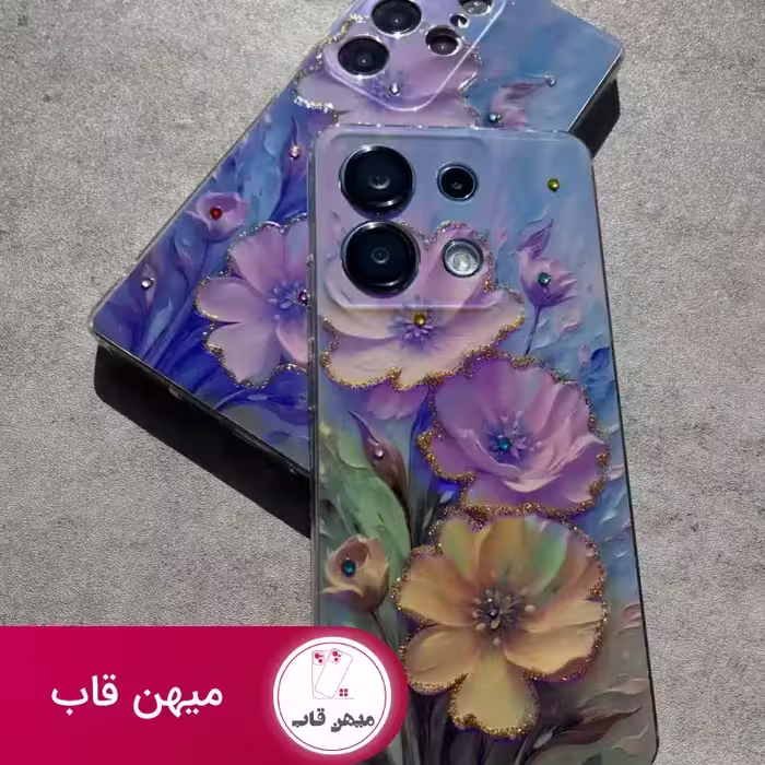 قاب گوشی ساسمونگ و شیائومی آبرنگی گل پوپونیک - کد (111785)