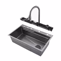 سینک آبشاری پیانویی 5 کلید هایشینگ استیل 304   2 سال گارانتی کتبی