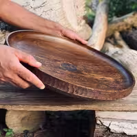 ظرف چوبی پذیرایی بلوط کد 010092