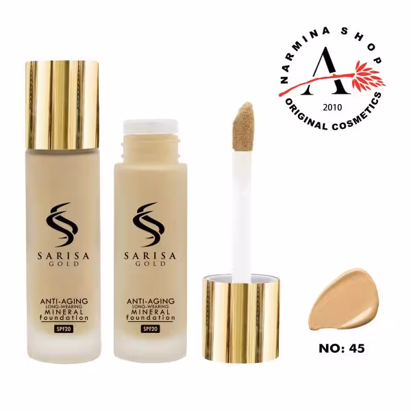 کرم پودر شیشه ای ساریسا شماره 45 (sarisa gold)