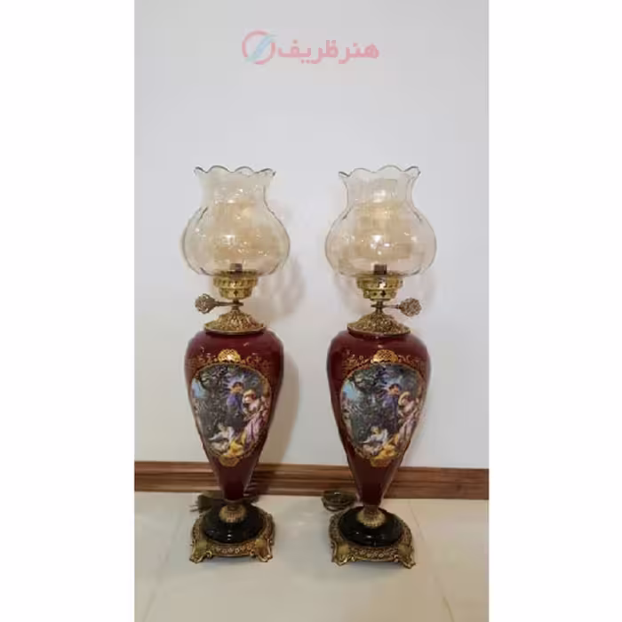 چراغ ستون سرامیکی طرح ایتالیایی تمام برنجی در رنگ های مختلف