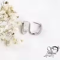 گوشواره نقره نگین اتمی سه رج عیار 925 کد 17353