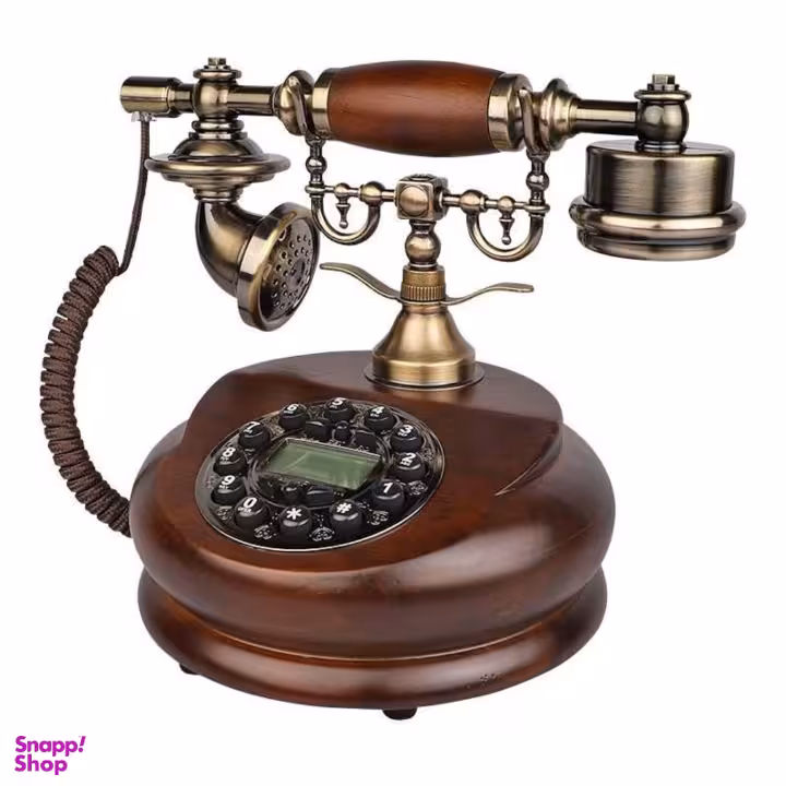 تلفن چوبی برنز طرح آنتیک کد C11 دارای نمایشگر دیجیتال
