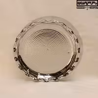 سینی مسی پذیرایی گرد زنجان | مجمع مسی چکشی آبکاری کروم سایز 3 قطر 38 مدل صحاب