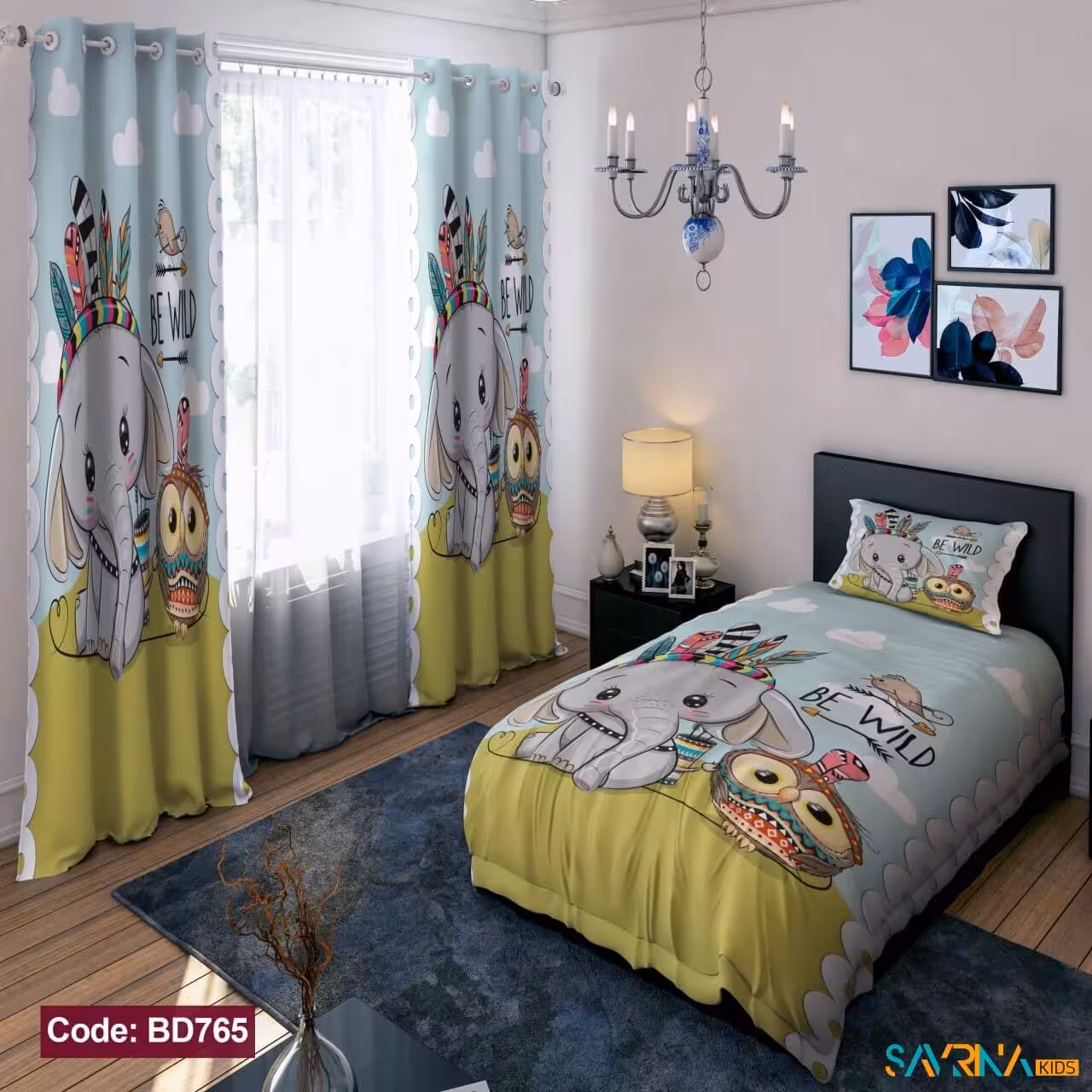 ست اتاق خواب طرح فیل و جغد کد BD765