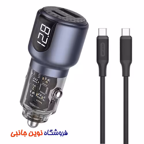 شارژر فندکی کابل دار گرین لاین مدل GL-CC16 ا Green Lion GL-CC16 Dual Port Car Charger PD QC 75W (تک / عمده)