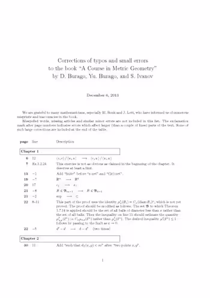 خرید و دانلود نسخه کامل کتاب A course in metric geometry - Corrections of typos and small errors