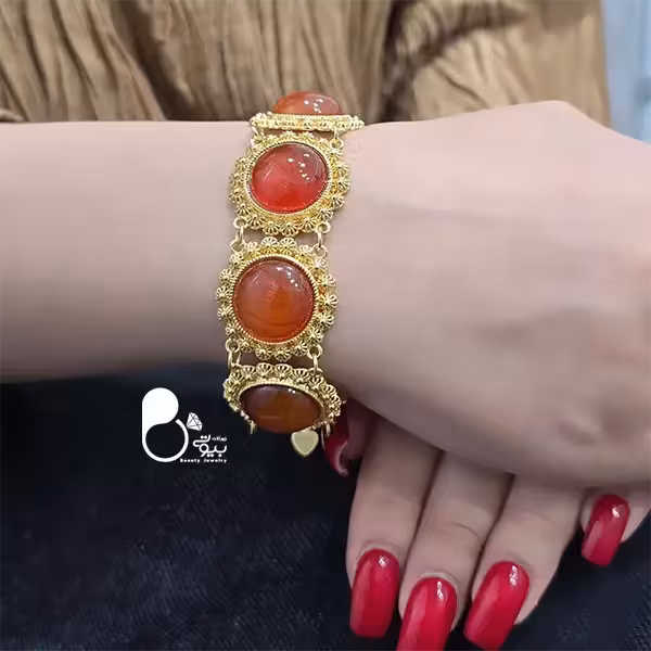 دستبند طرح عقیق استیل