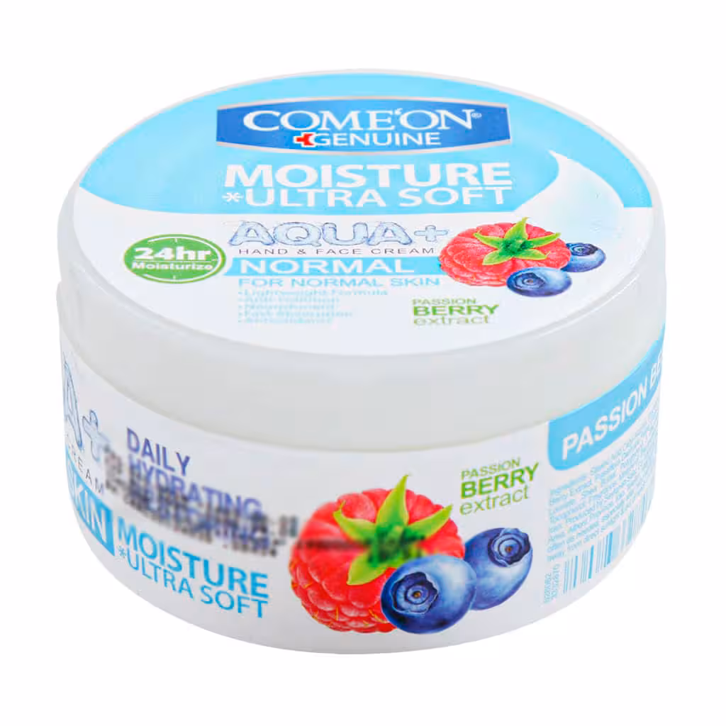 کرم دست و صورت پوست معمولی کامان 250 میلی لیتر | Come On Aqua Plus Moisture Cream For Normal Skin