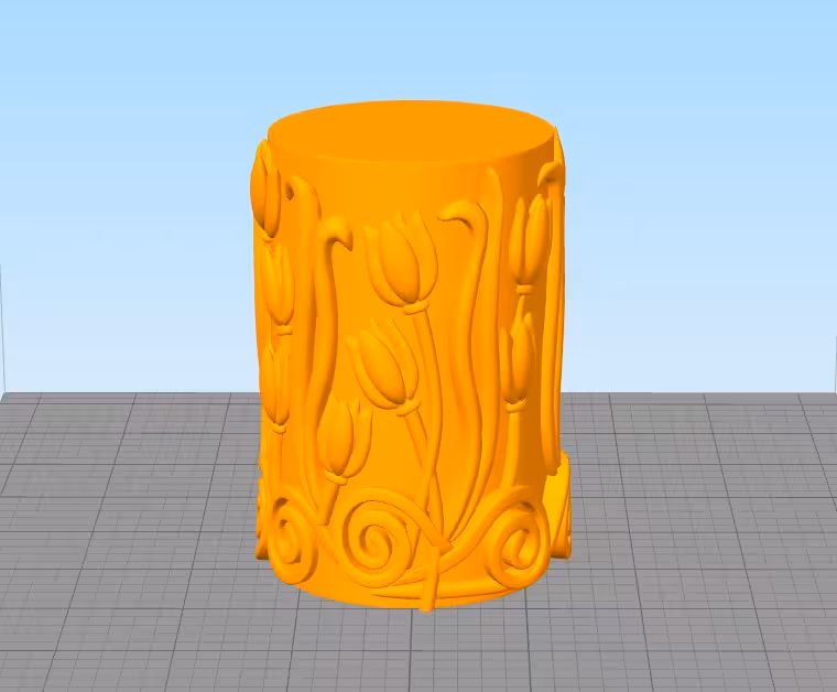 مدل سه بعدی استوانه گل لاله (Obj)