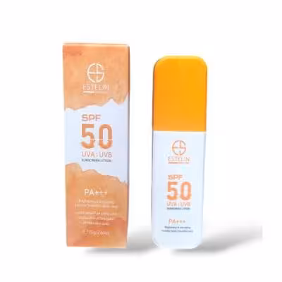 لوسیون ضد آفتاب پمپی بی رنگ استلین spf50 وزن 75 گرم کد ES0175