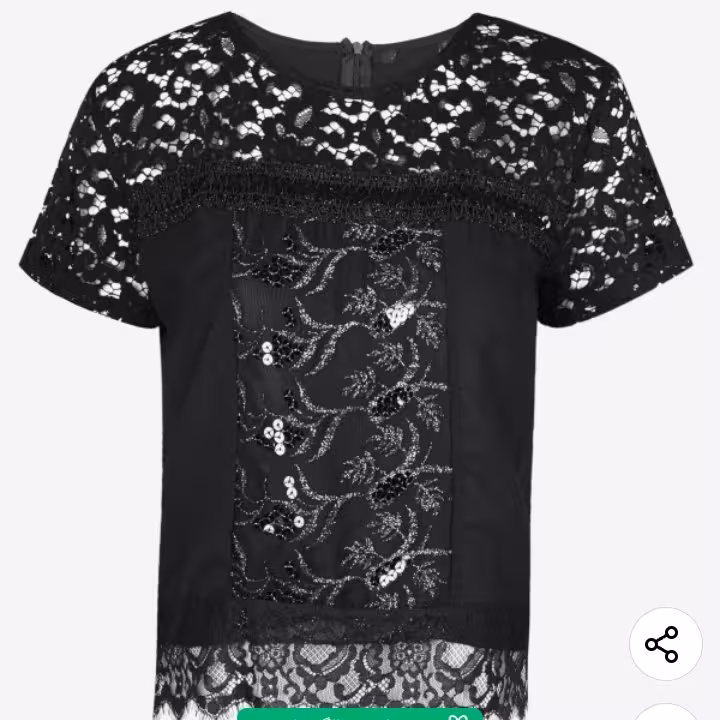 بلوز زنانه مجلسی  گیپور و پولک دوری شده ترک   