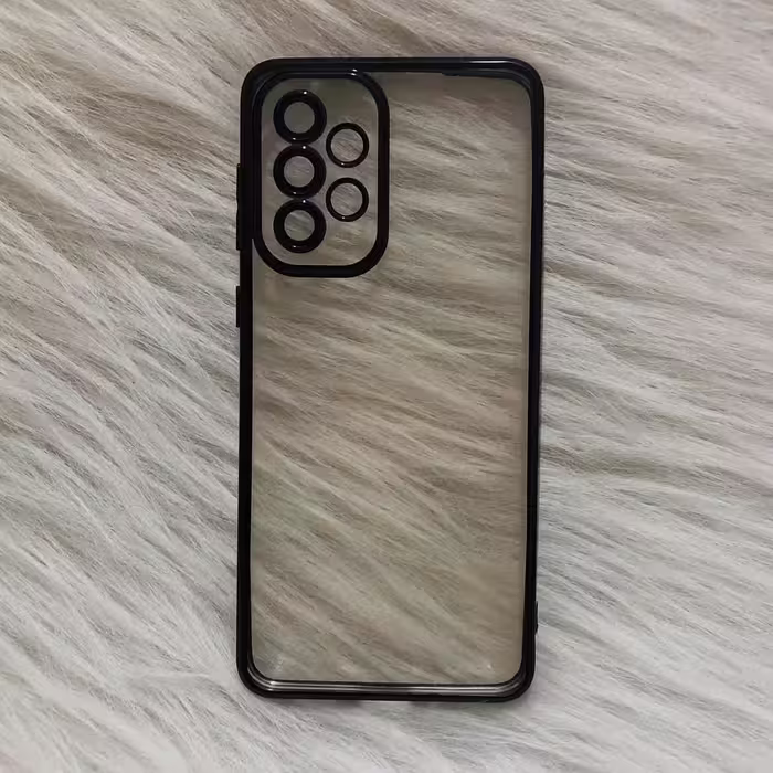 گارد سامسونگ A33 5G ژله ای شفاف دور رنگی رنگ مشکی محافظ لنز دار 